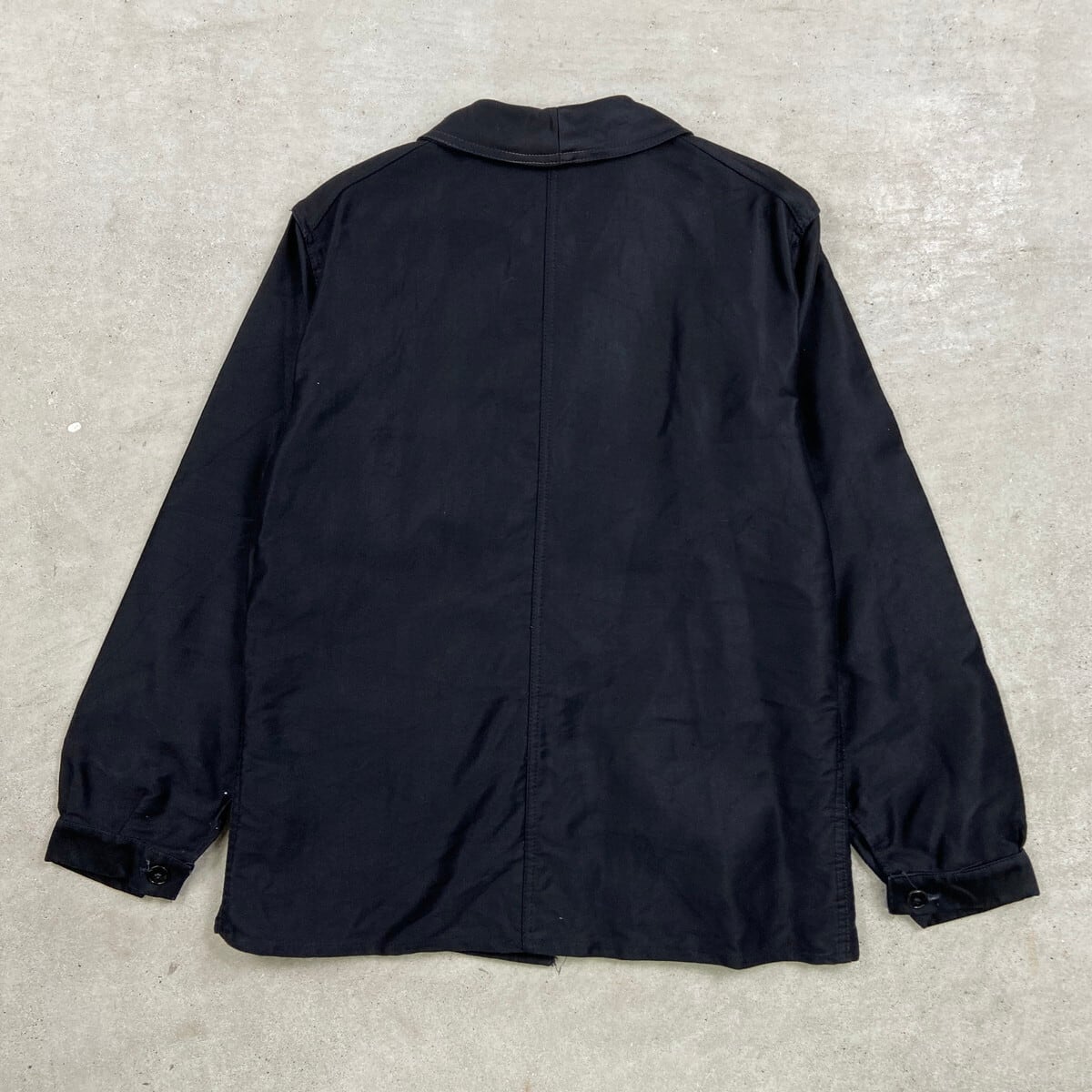 50s 60s Unknown ブラックモールスキン ワークジャケット ユーロ 50年代 50s 60年代 60s フレンチワーク ユーロ 黒 ブラック