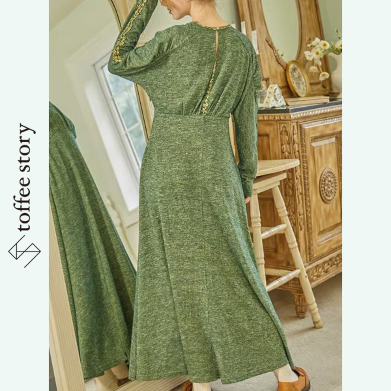 森の絵画を纏う:ヴィクトリアンエレガンスワンピース Y0172