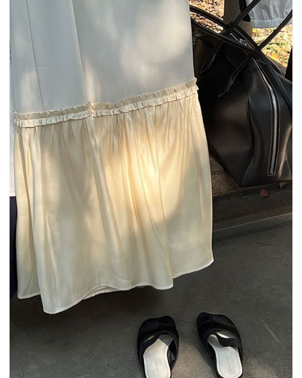 Bicolor Vneck Dress | Leonie