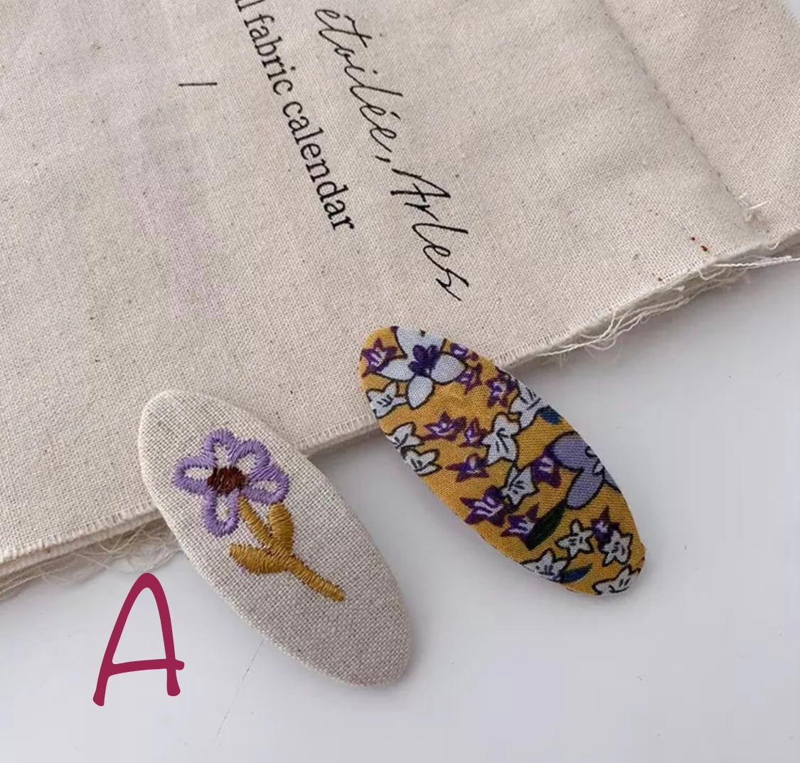 ボタニカル刺繍ヘアピン》》》》》》》韓国子供服 インポート 子供 海外子供服 キッズ ベビー ナチュラル 女の子 ヘアピン ヘアアクセ アクセサリー