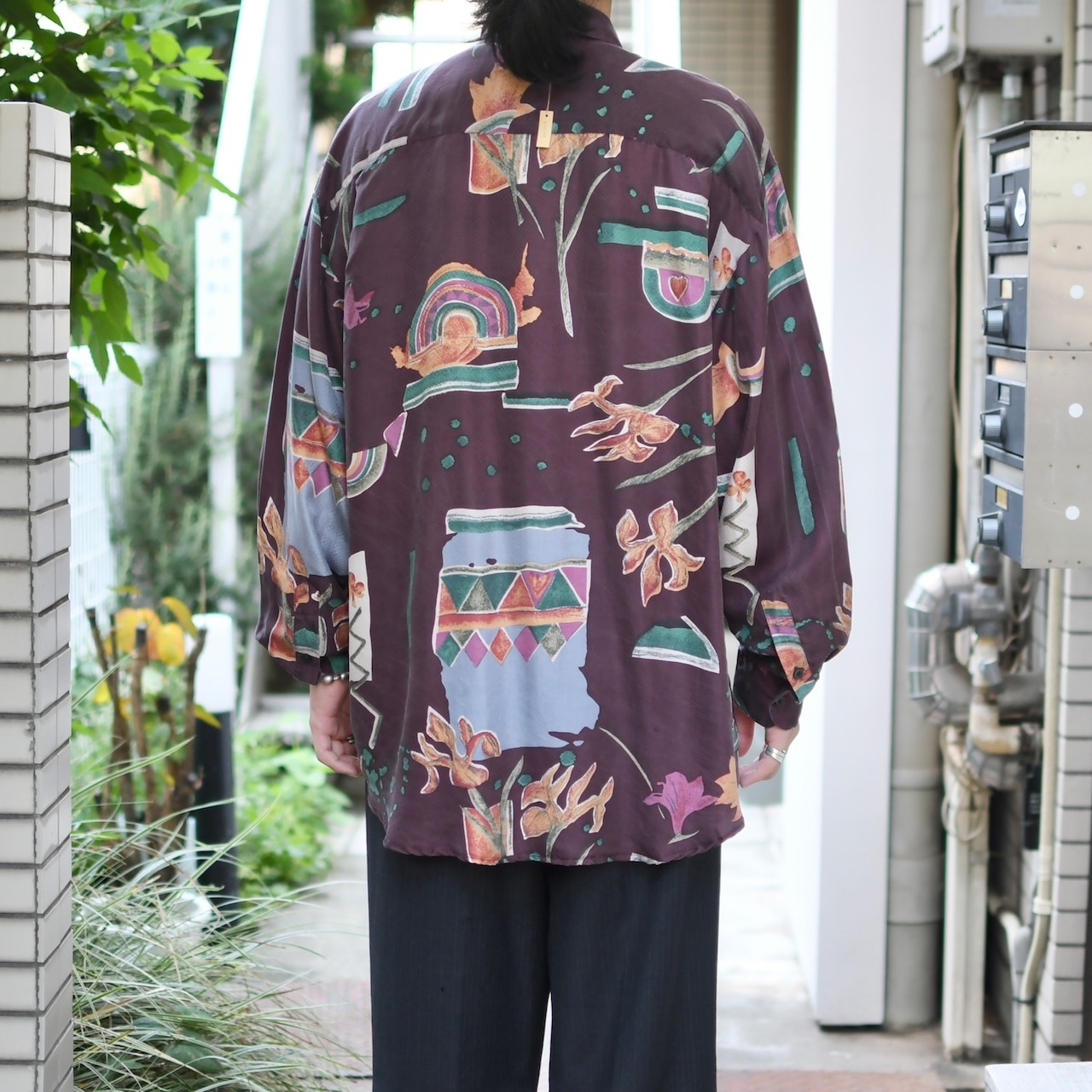 goouch dead stock design pattern silk shirt