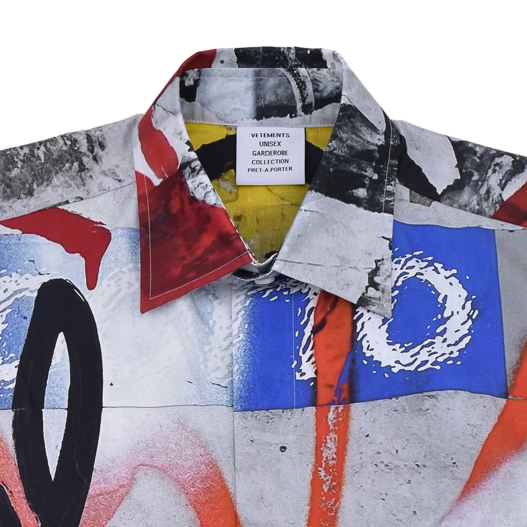 VETEMENTS】VETEMENTS GRAFFITI SHIRT(GREY MULTI) | AYIN