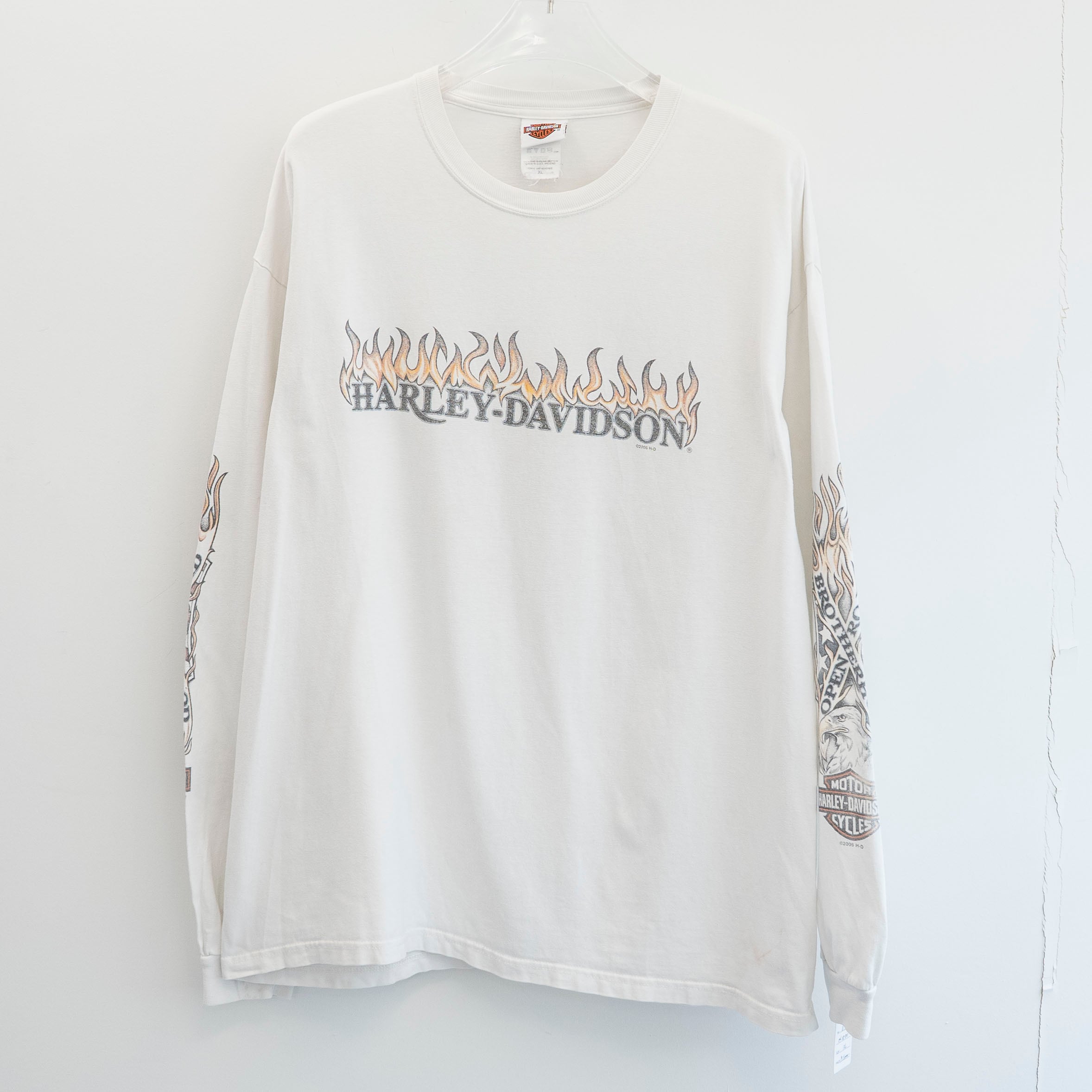 Harley Davidson " Eagle Flame L/S " Original Tag XL【E4-33】