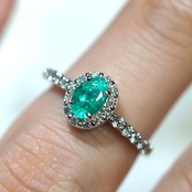 パライバトルマリン ブラジル産 リング 0.72ct D0.32ct pt900
