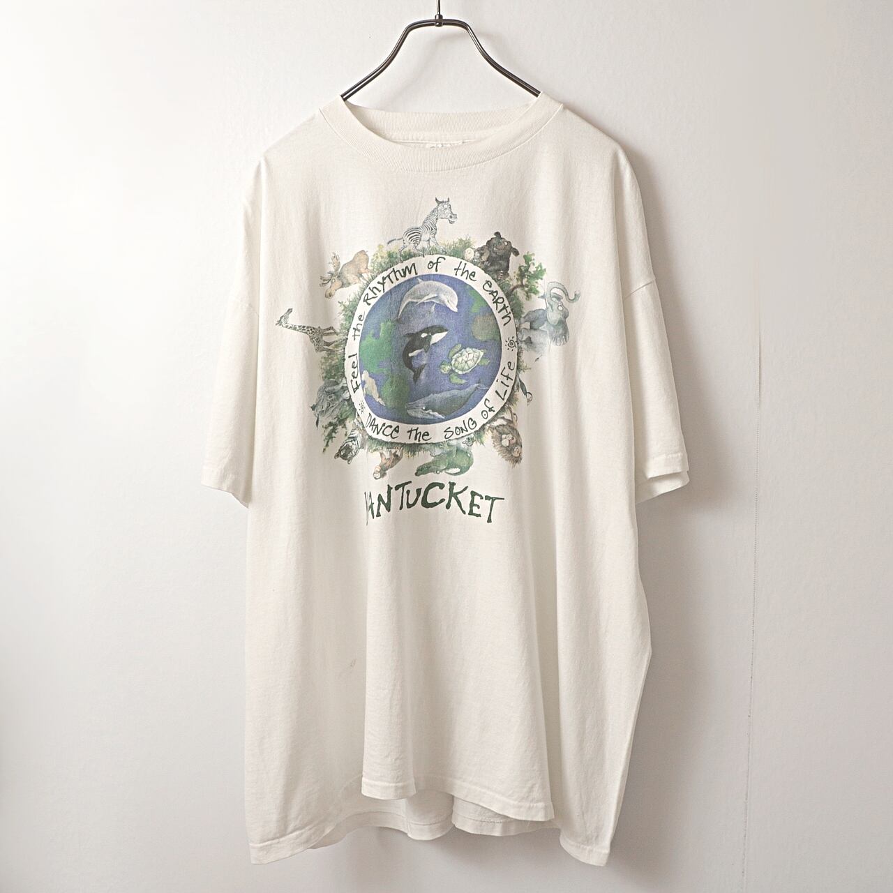 90s usa製 ネイチャー 動物 アート プリント Tシャツ 古着 used