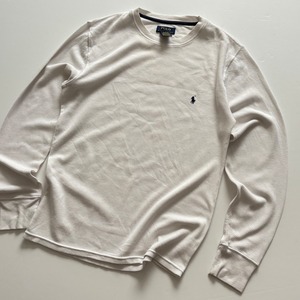 -USED- POLO RALPH LAUREN THERMAL L/S TEE -WHITE- [M]