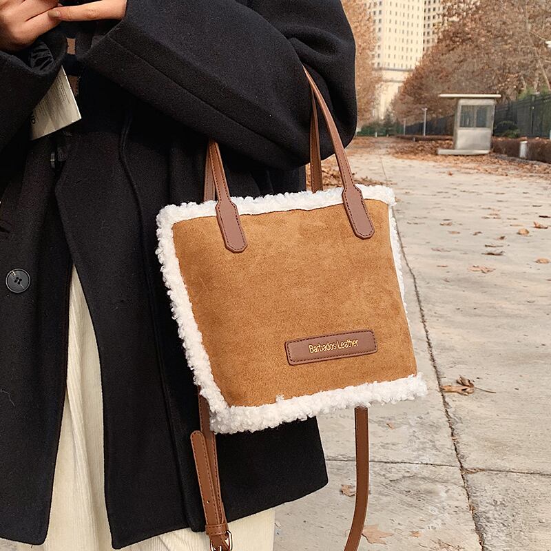 スタンダードオータムウィンタースウェードレッド レトロ 秋物 冬物 メッセンジャーバッグ 手作りハンドバック23468357056