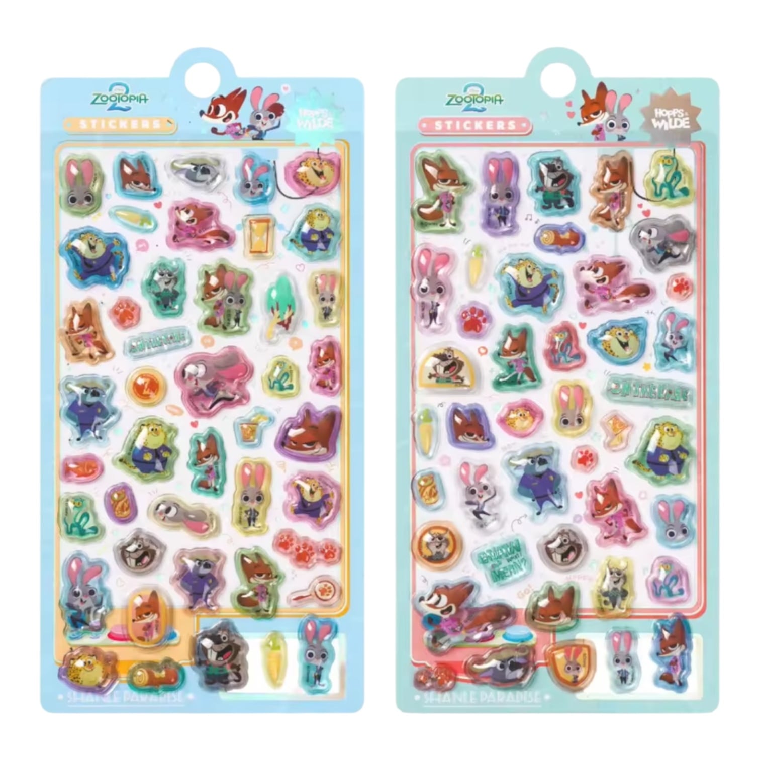 ズートピア 正規品 ドロップシールセット 正規品】ズートピア2 ドロップシール 2枚セット ぷくぷくシール 海外
