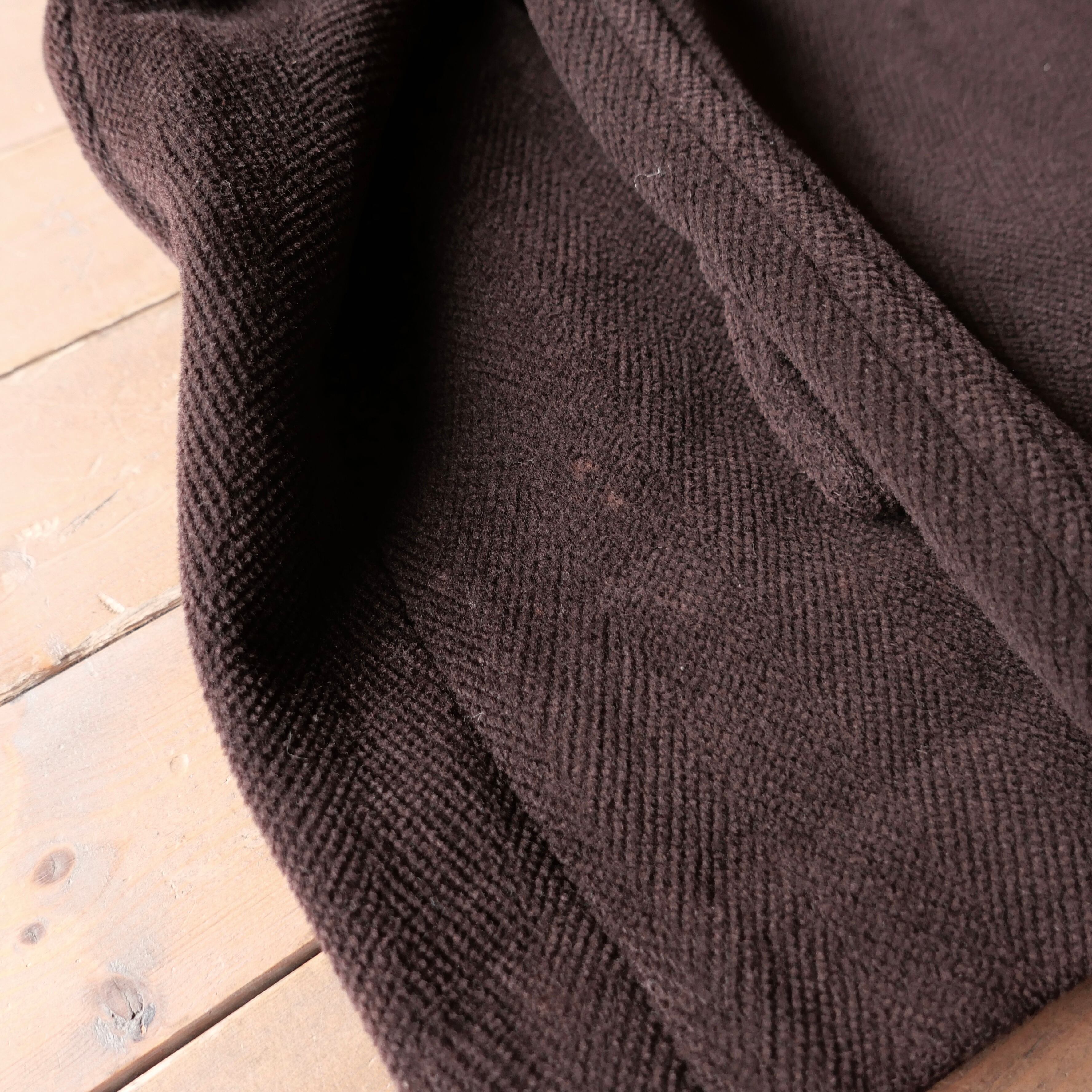 【クリーニング済・美品】Moorbrook 肉厚ウールヘリンボーン ブラウン 90s MOORBROOK FABRIC 