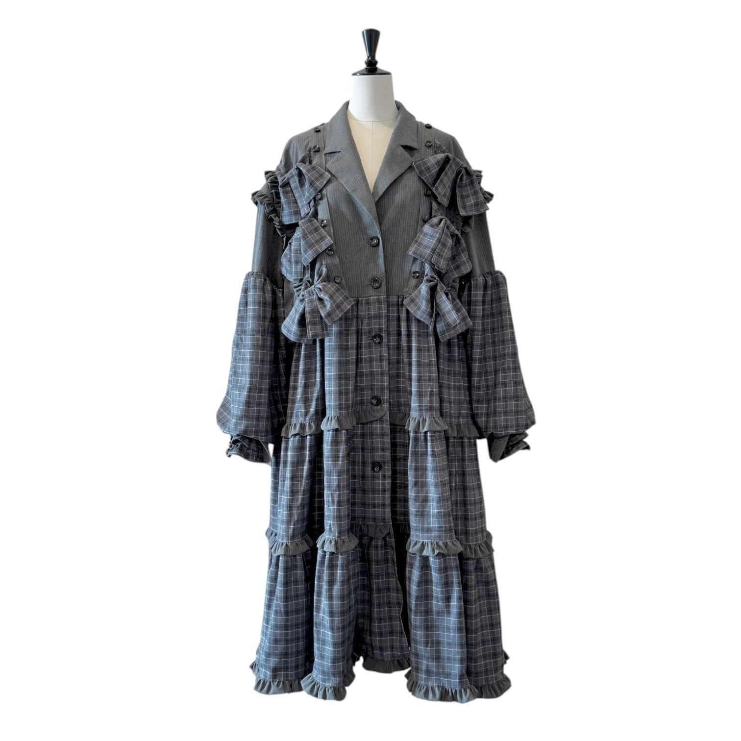 リボンドッキングスーツワンピース GRAY