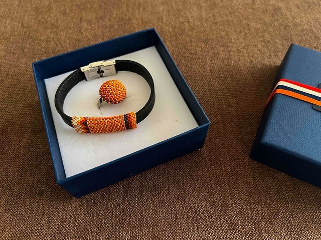 ステンレスブレスレット　イエロー&ブラック