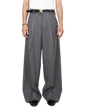 ssstein "WOOL FLANNEL EXTRA WIDE TROUSERS〔GREY〕"