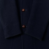 DANTON ダントン くるみボタン ウールモッサ ロングコート 40/ネイビー/フード付き