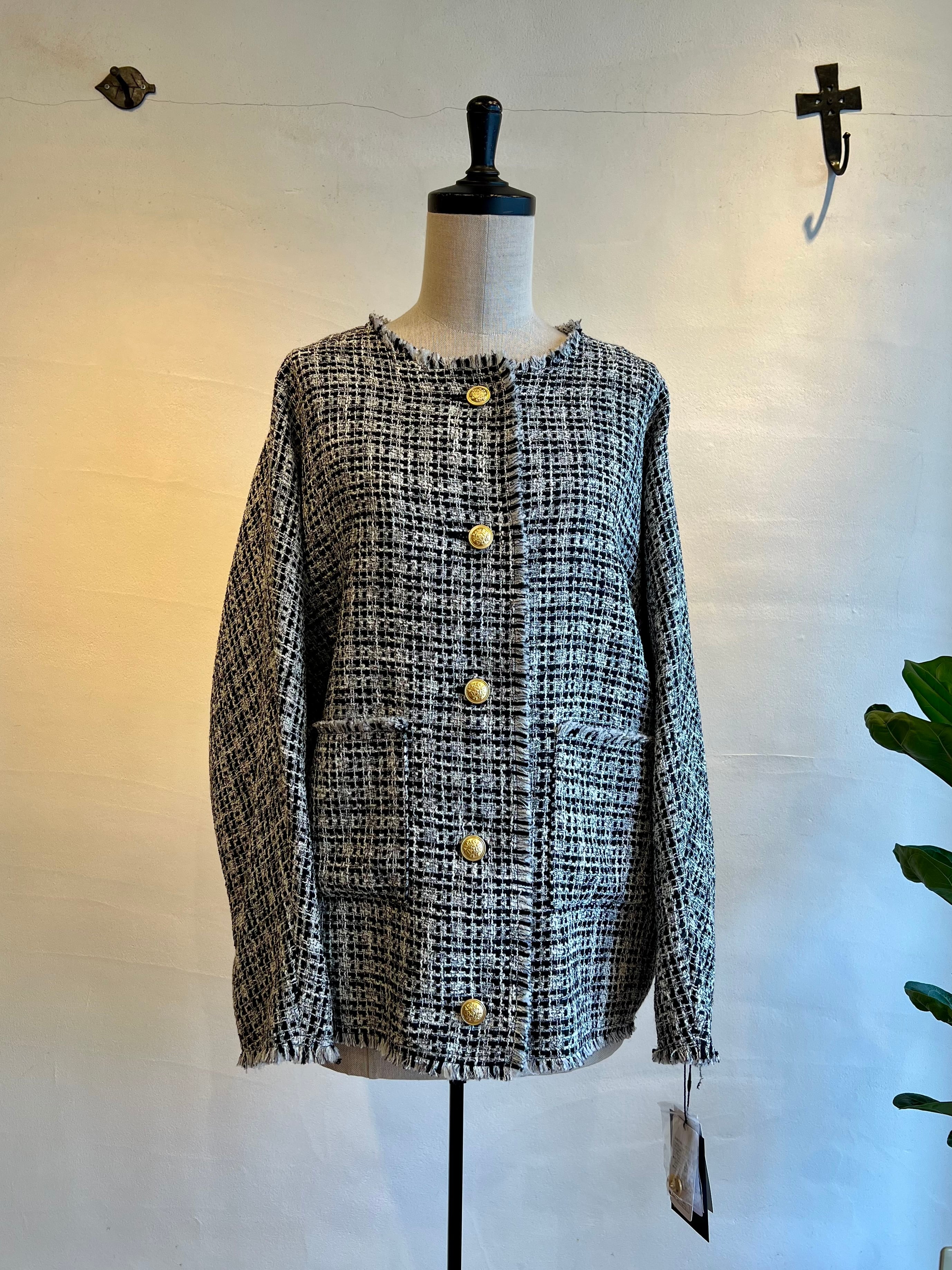 NEW】Dignite collier / ドルマンスリーブツイードジャケット | anouk