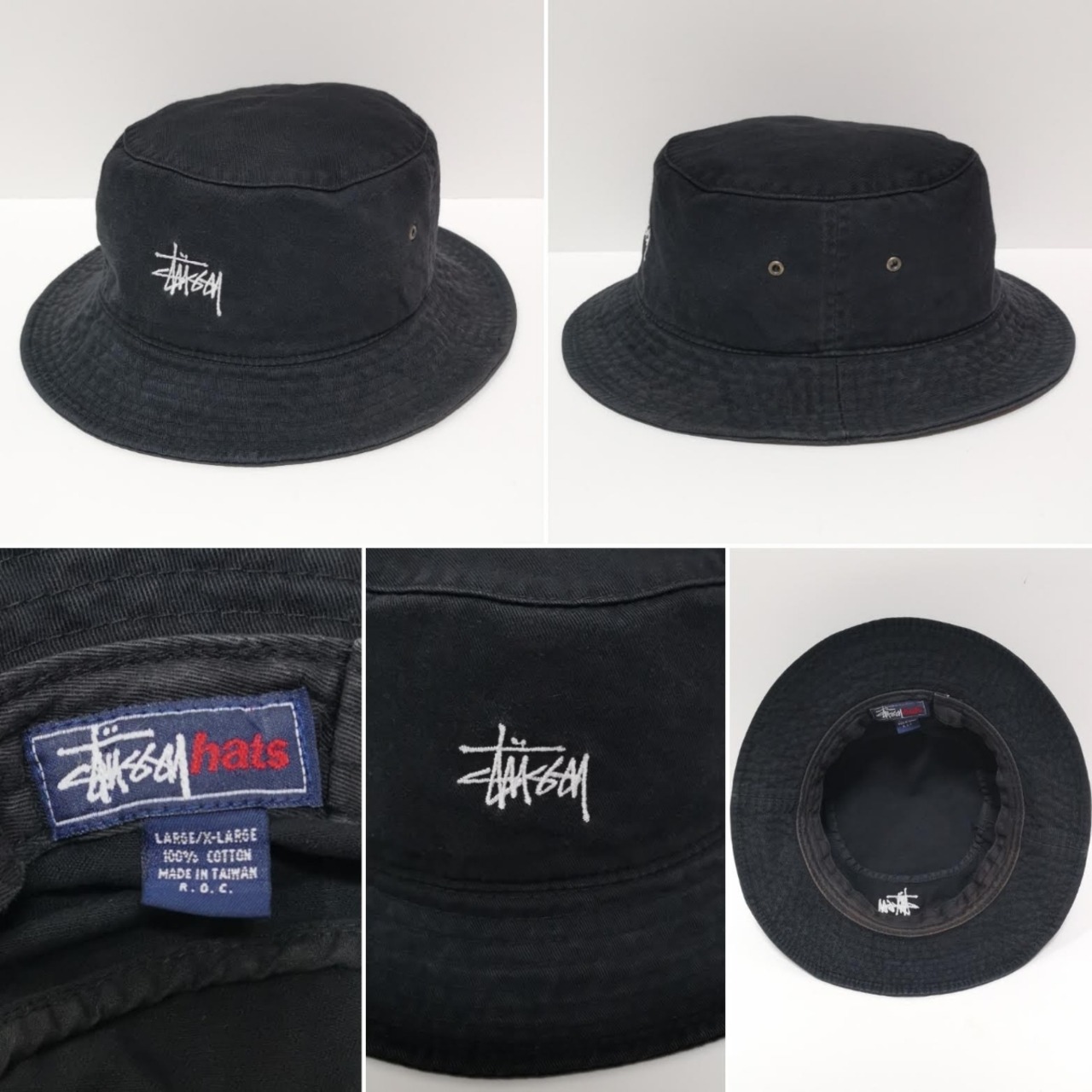 90年代 OLD STUSSY ステューシー バケットハット 刺繍ロゴ レッド 
