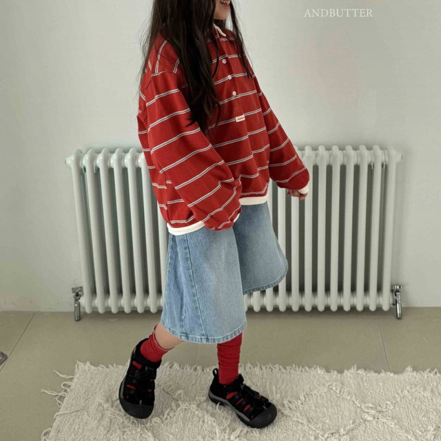 《送料無料》予約:ラインバミューダデニム【ANDBUTTER】※ジュニアサイズ