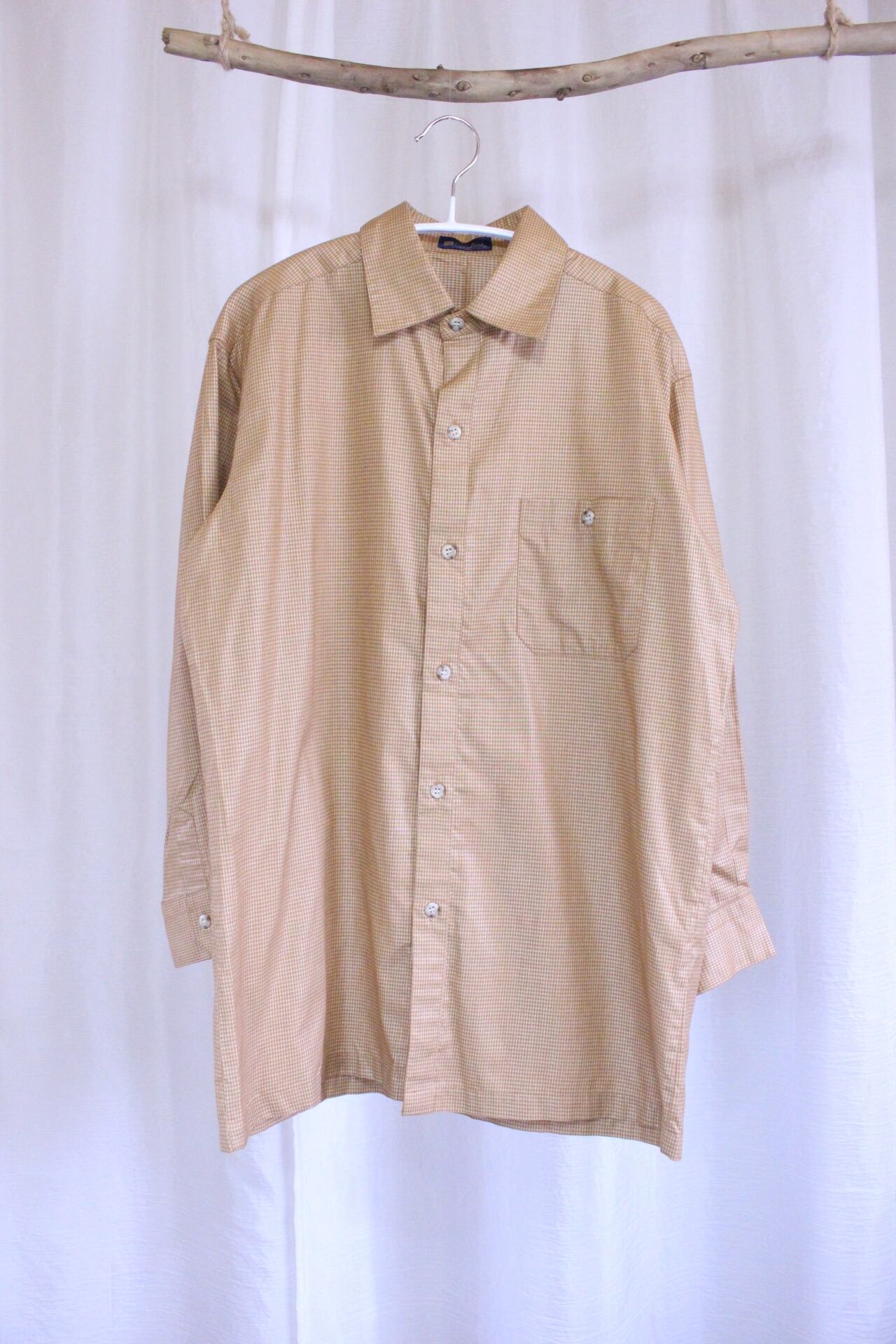 チェックシャツ ベージュ【449】