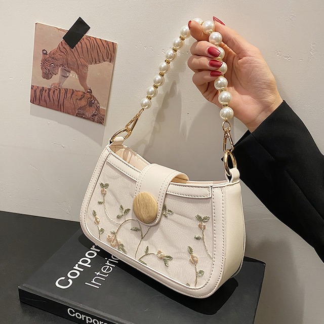 サマーパールチェーン 夏物 真珠 スクウェア メッセンジャーバッグ Tiancai_Wing_Bag48231865433