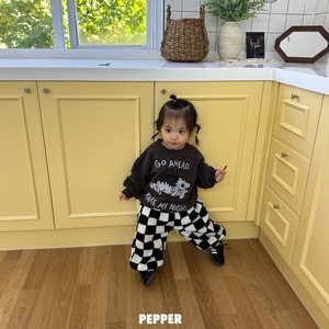 【Pepper】ネコスウェット  チャコール 80〜120cm 241121