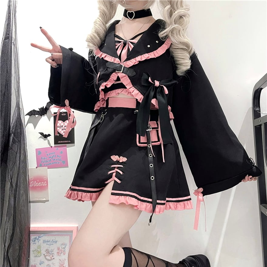 サブカル 服 地雷系 通販 ジャケット トランペットスリーブ 闇かわいい服