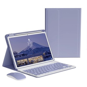 【特価処分】iPad A16 2025 キーボードケース マウス付き 2022 10.9インチ iPad 第10世代 キーボード カバー Apple Pencil 収納可能 アイパッド 分離式 カラーキーボード レディース 可愛い ビジネス (紫)