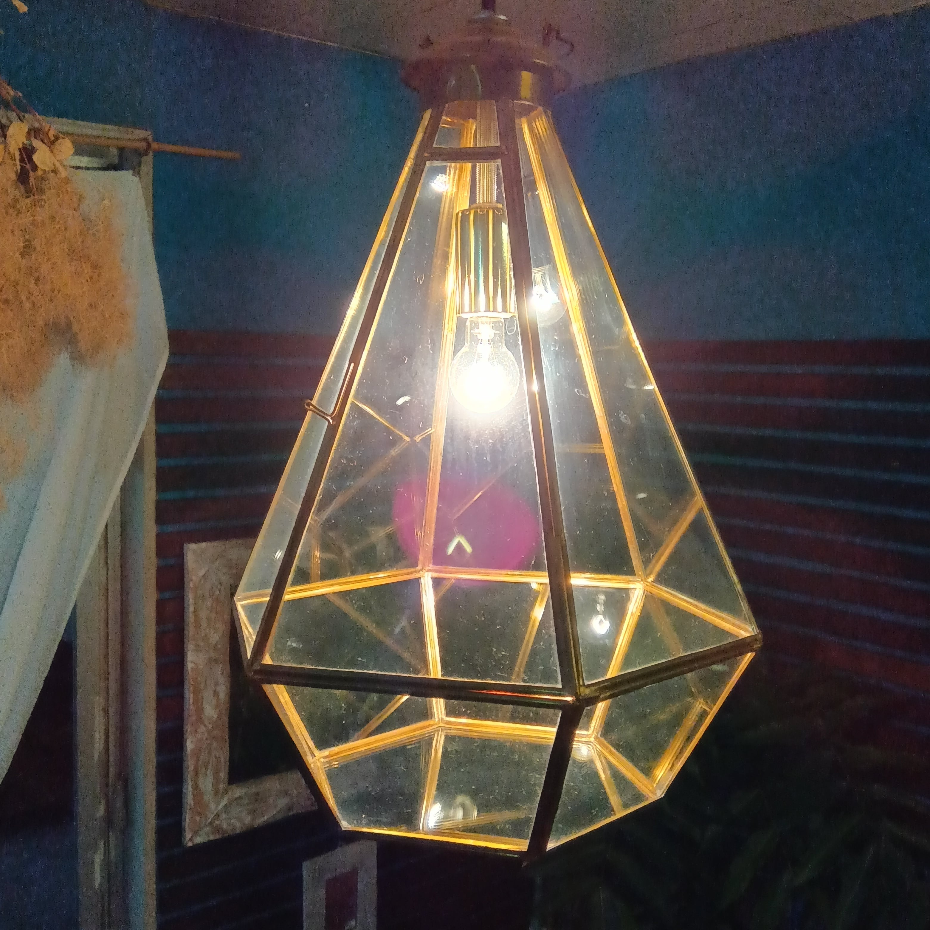 ペンダントライト ガラス 真鍮 ダクトレール 照明 テラリウム ガラス