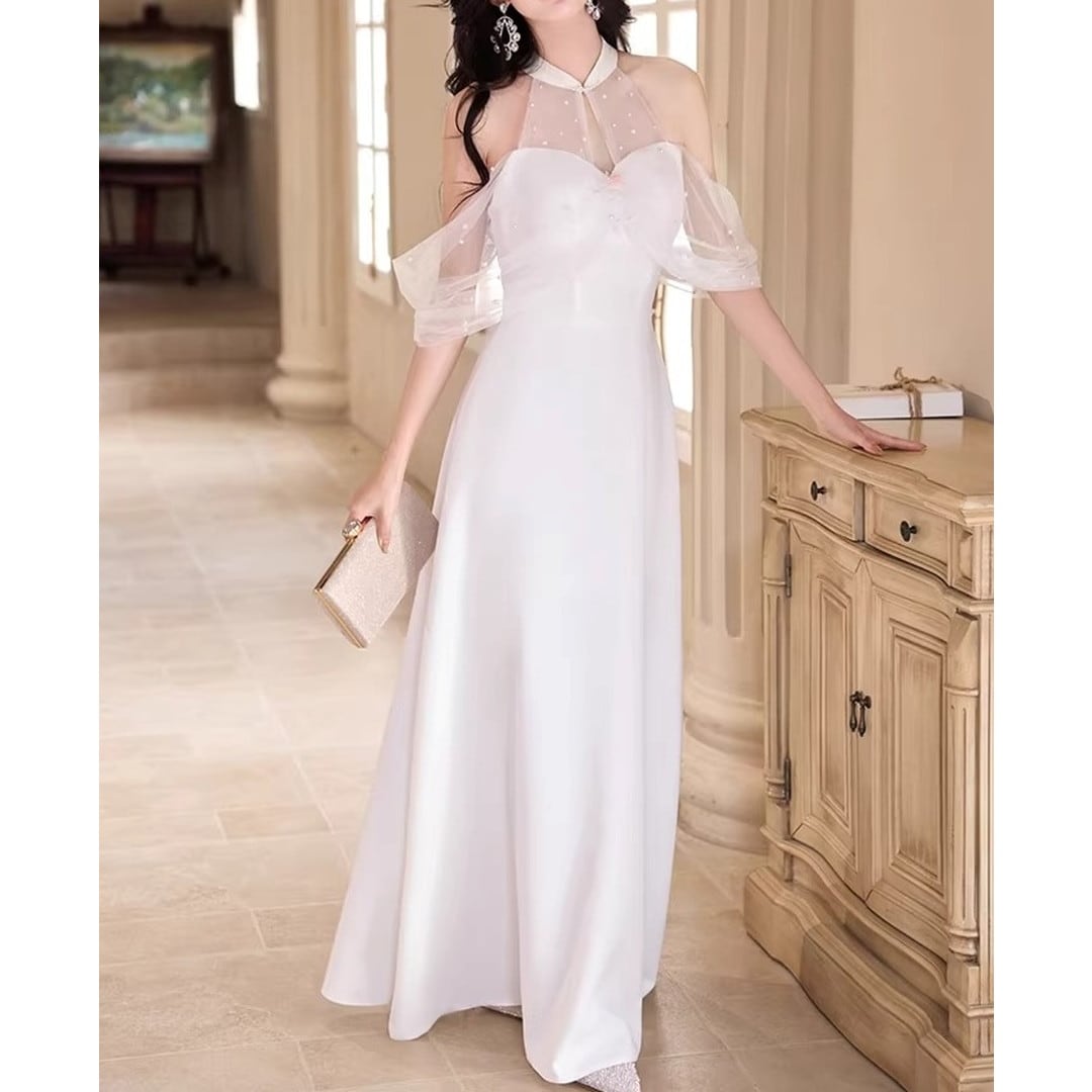 Halter Neck Midi Sleeveless Dress V3299