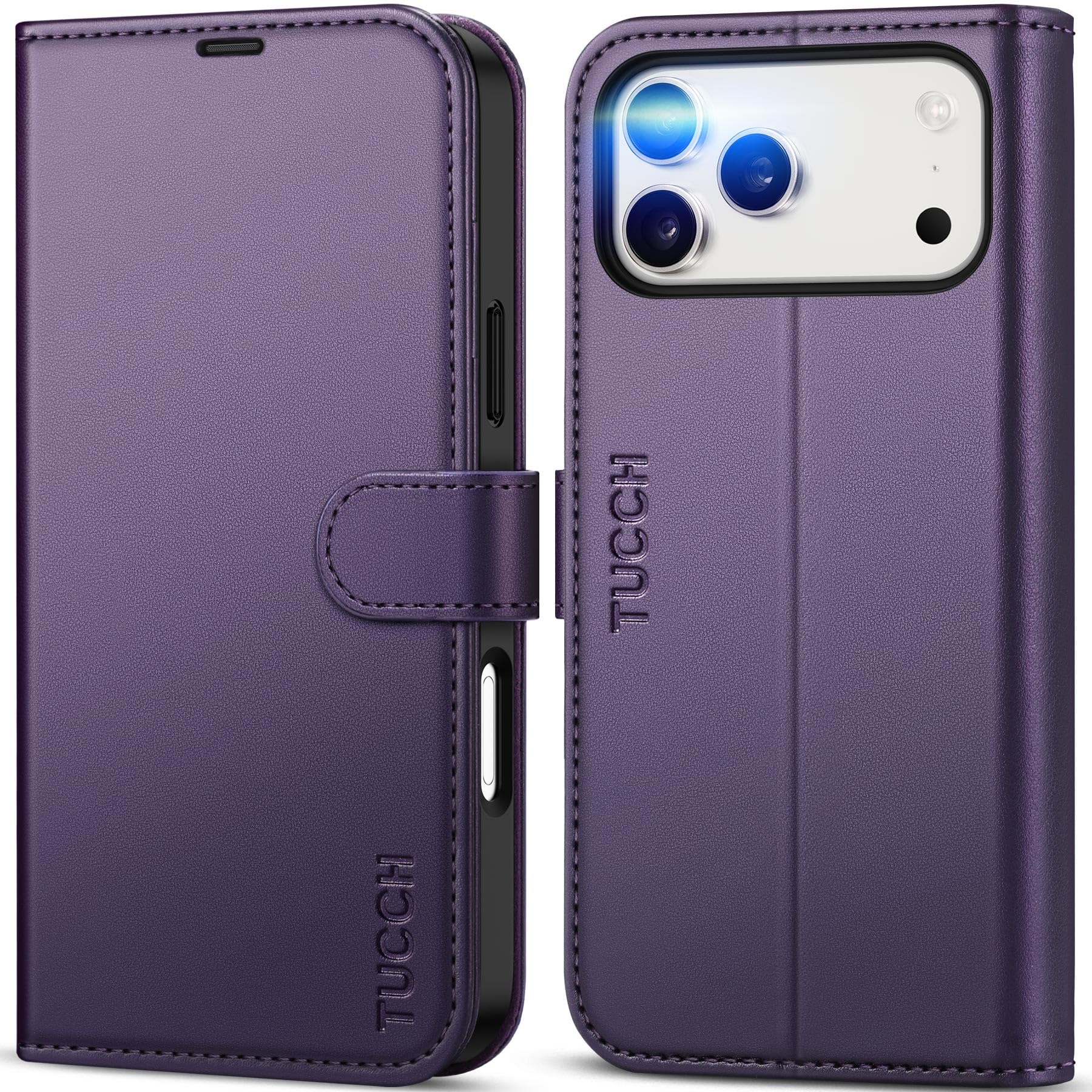 TUCCH iphone 18 Pro Max/17 Pro Max 対応 ケース 手帳型 2026年発売 6.9インチ ダークパープル