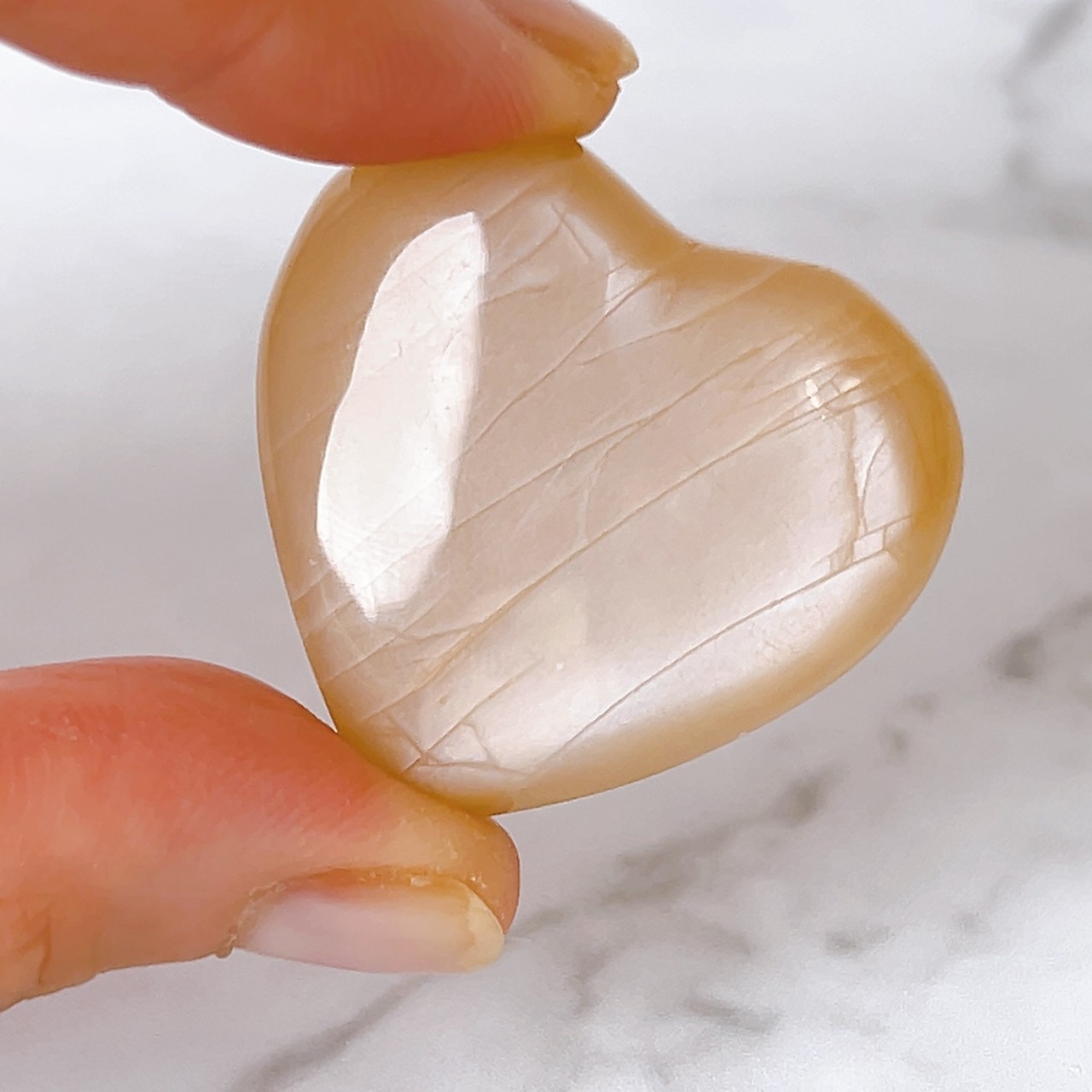 ピーチムーンストーン ハート