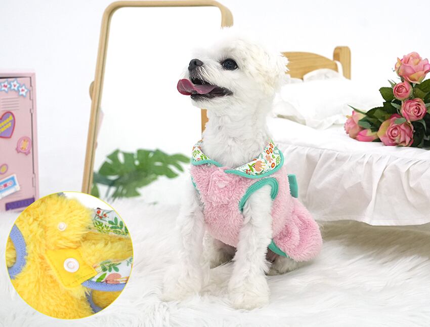 big ribbon fleece onepiece S ~ XL 2color / 犬服 新作 ドレス 暖かい フリース ドッグウェア ワンピース 袖なし 犬の服 ワンコ服 可愛い 猫