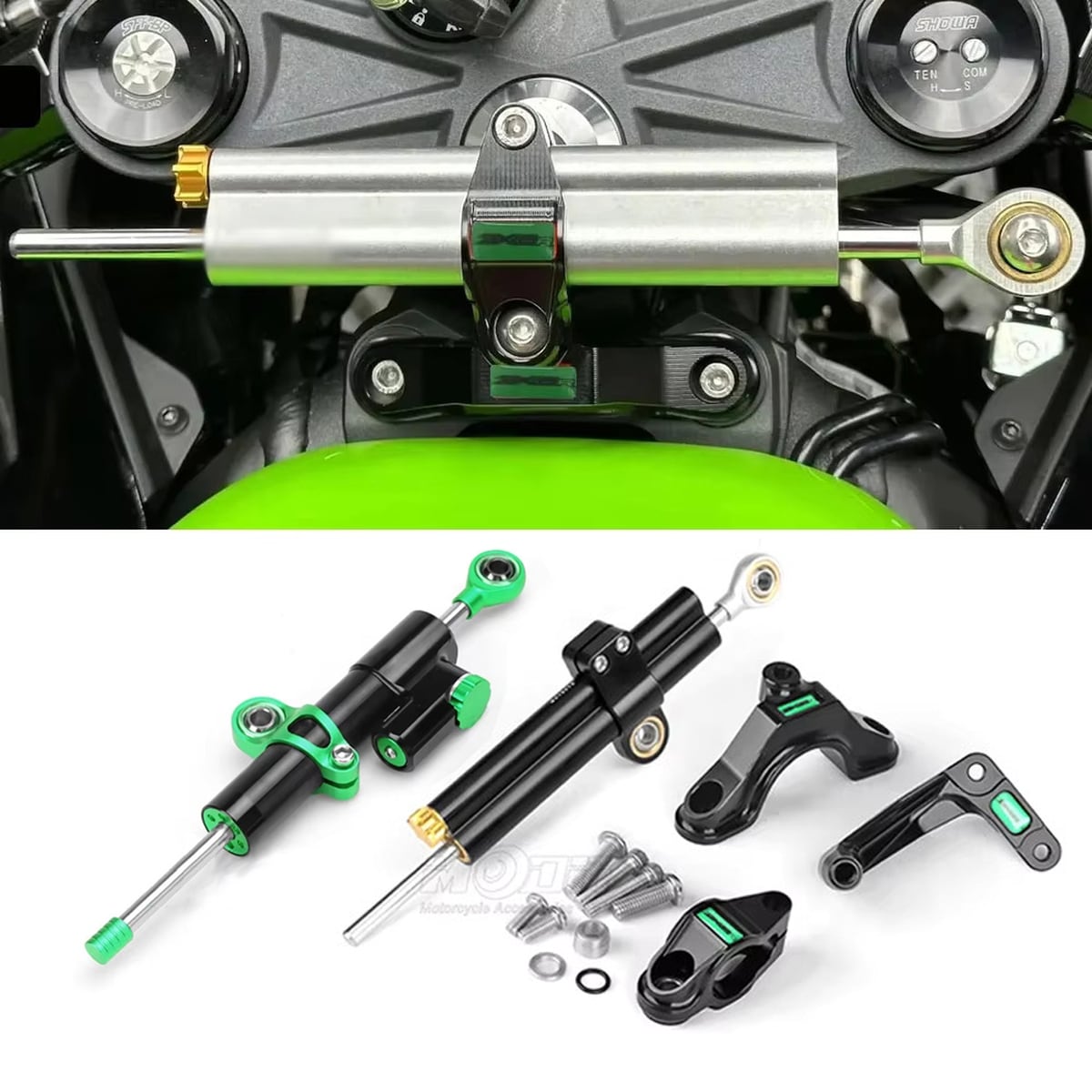 ステアリングダンパーキット カワサキ Ninja ZX-6R ブラケットセット ニンジャ バイク カスタム