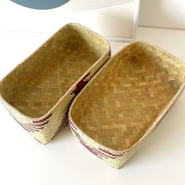 Rectangular colourful basket S w22.5cm×11.5cm×h12cm四角