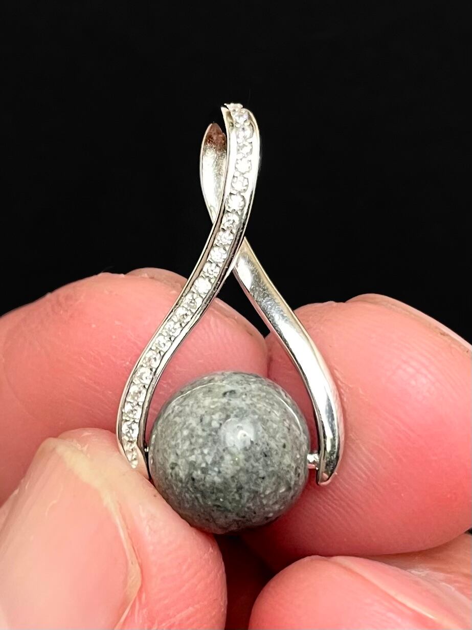 1) 願い「天照石」メビウス・シルバーPT10mm