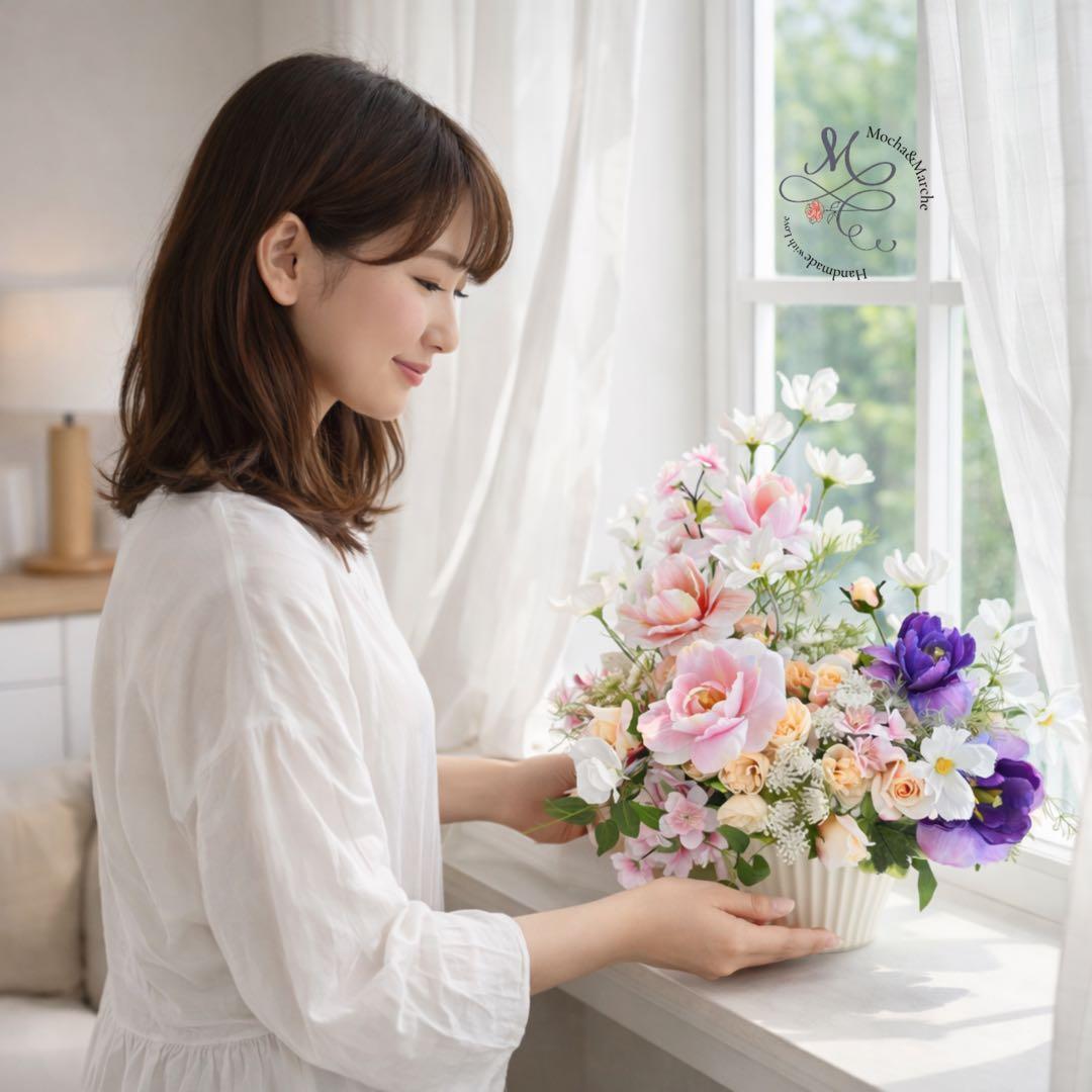 光触媒】春を彩るチューリップと桜の花々 〜陶器に咲く贅沢なフラワー