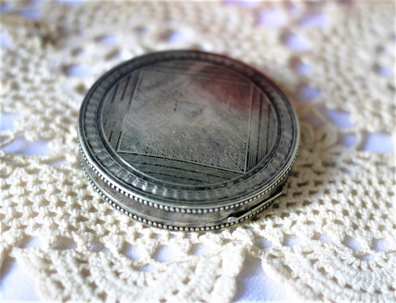 ヴィンテージ シルバーコンパクト ALPACCA K&K ウビガンHOUBIGANT