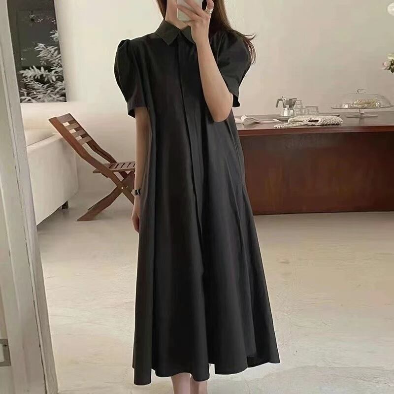 Aラインシャツワンピース　AJ22262-8068