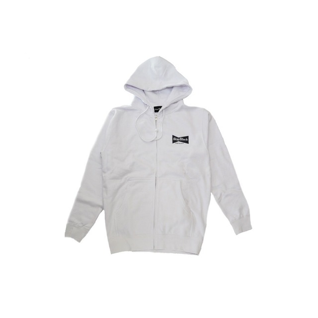 Stay Black Bud Logo Zip Hoody - White