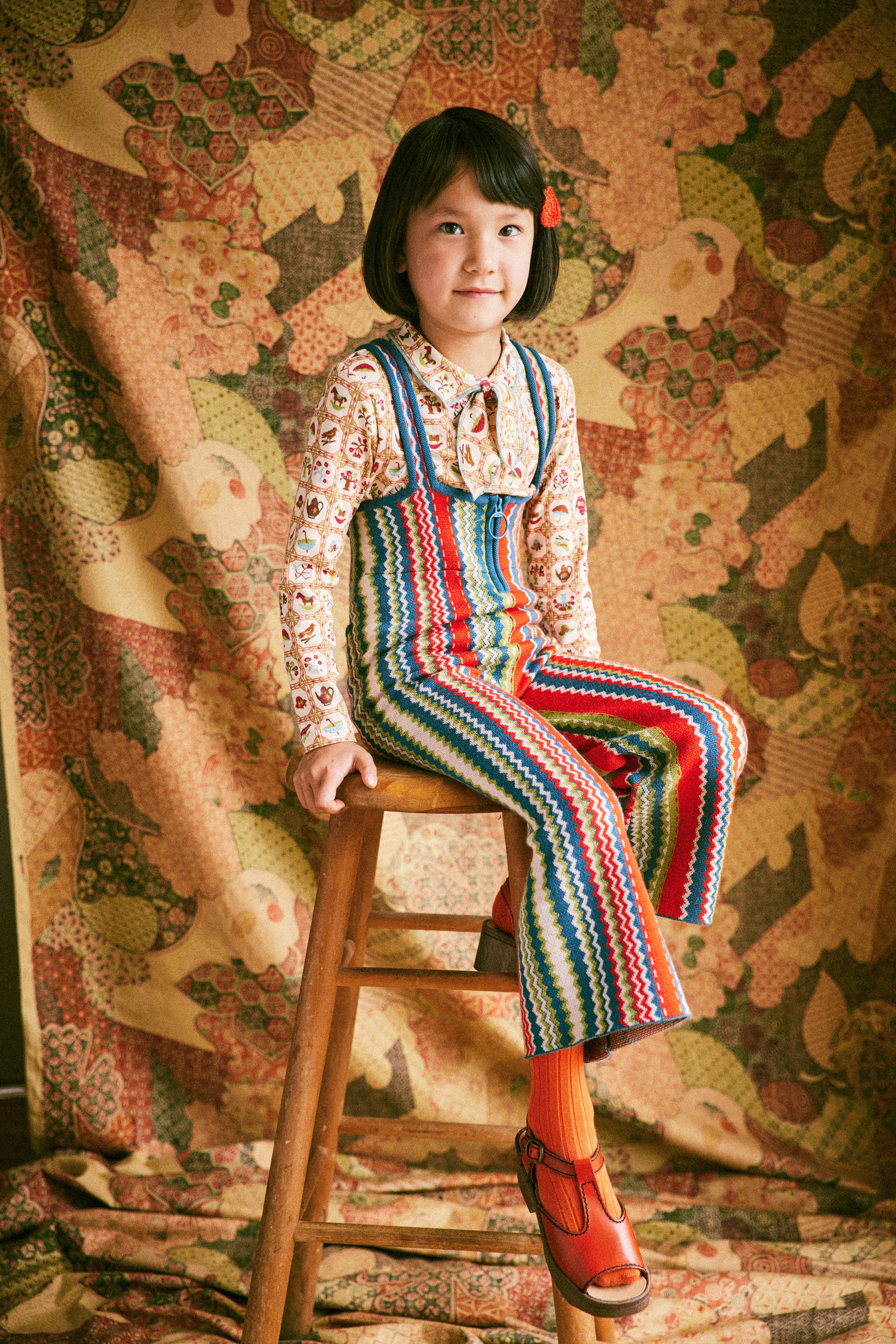 Misha & Puff Simone Overall Atlantic Zigzag Jacquard | RESONASON Misha & Puff Simone Overall Atlantic Zigzag Jacquard | RESONASON