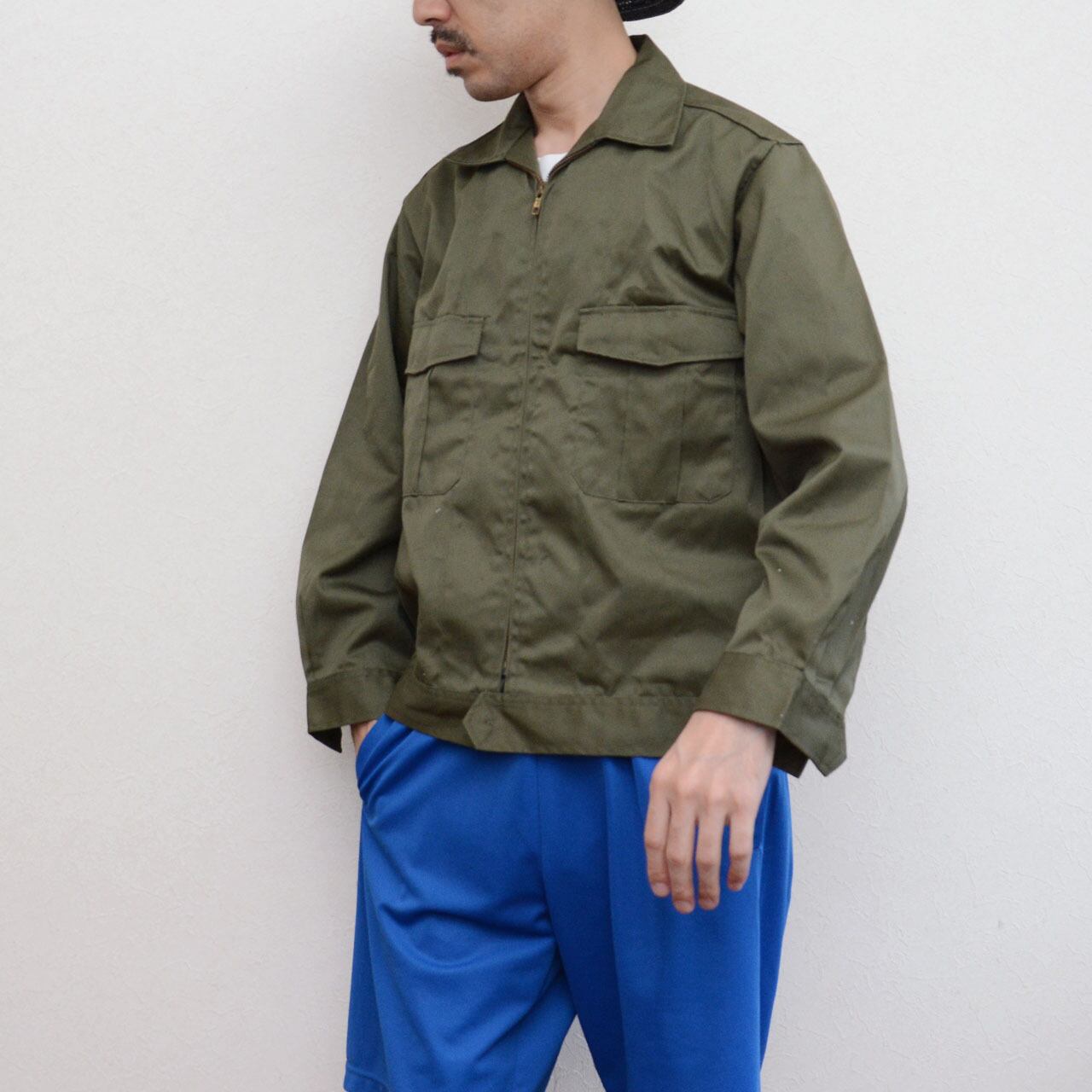 1970年代 日通商事 ODカラー ワークジャケット 制服 ジャパンヴィンテージ 1970年代 日通商事 ODカラー ワークジャケット 制服 身幅広め