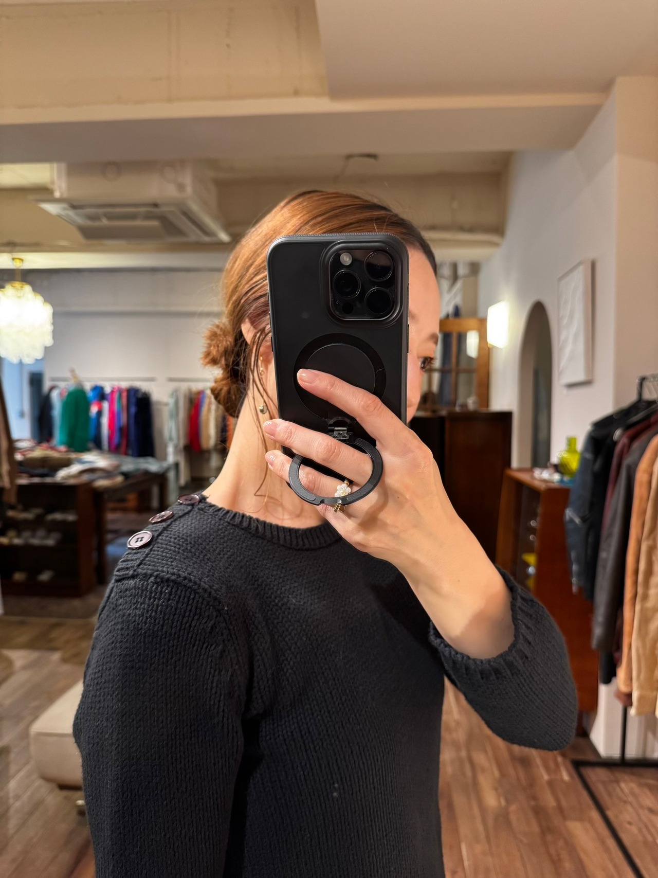 CLAUDIE PIERLOT Black Cotton Knit Sweater