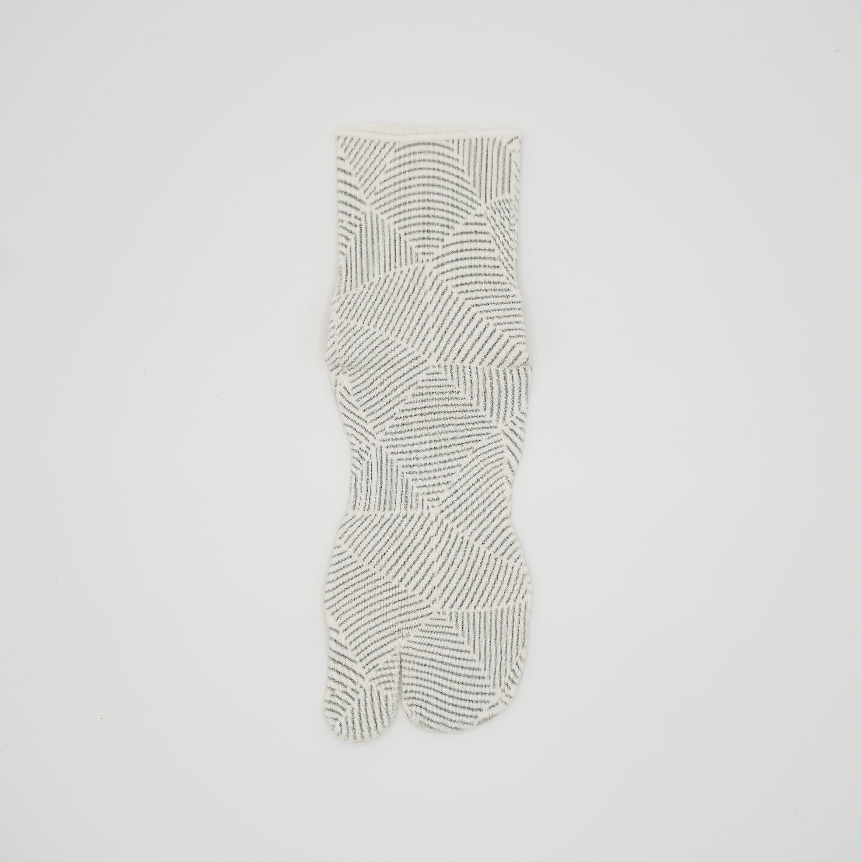 幾何学柄 グレー 足袋和紙プリントソックス レギュラー丈