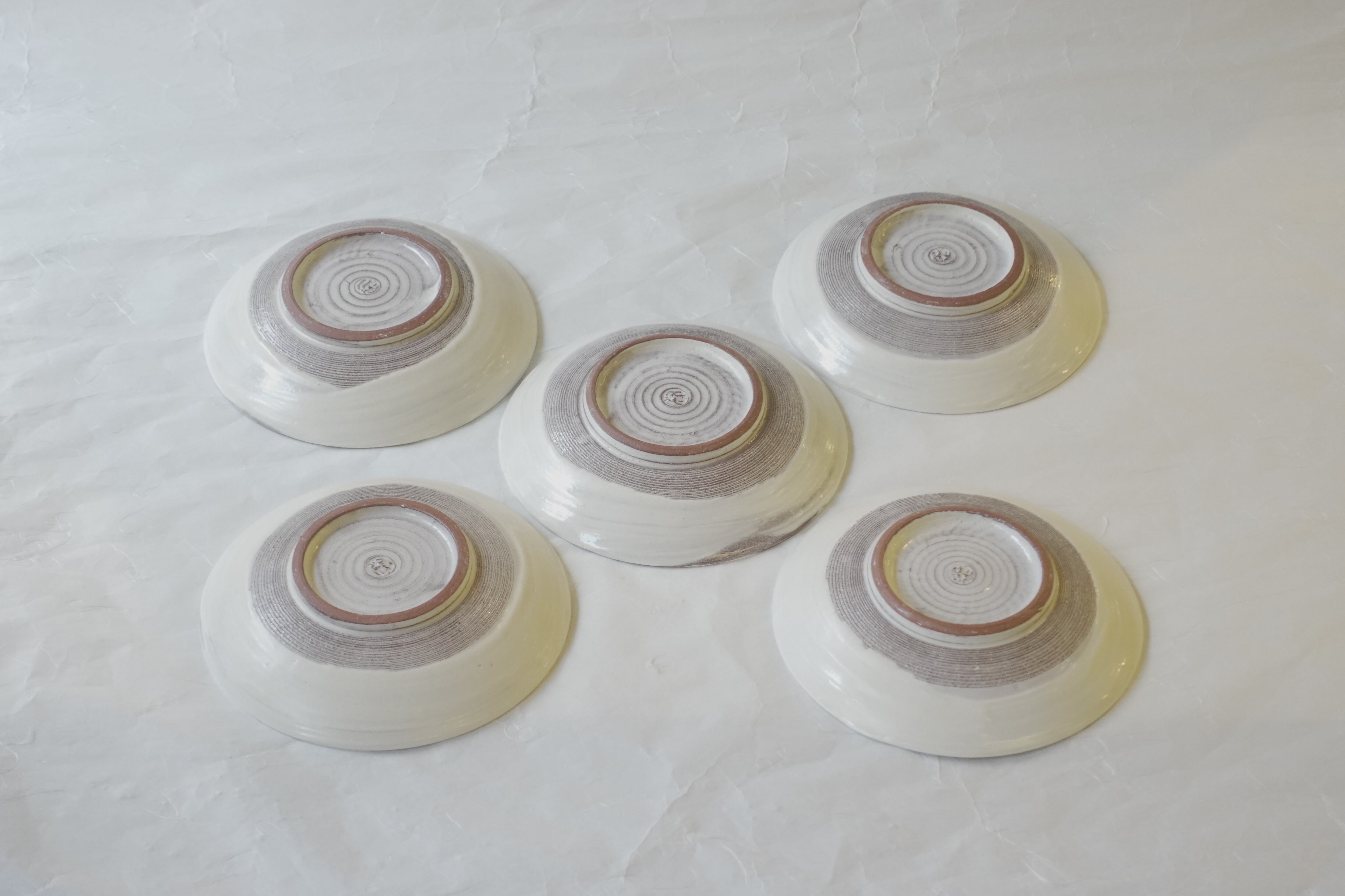 陶楽　皿5枚 清水焼 陶楽 作 紫三島 5寸皿（取り皿・銘々皿）5客揃 | 小林漆陶