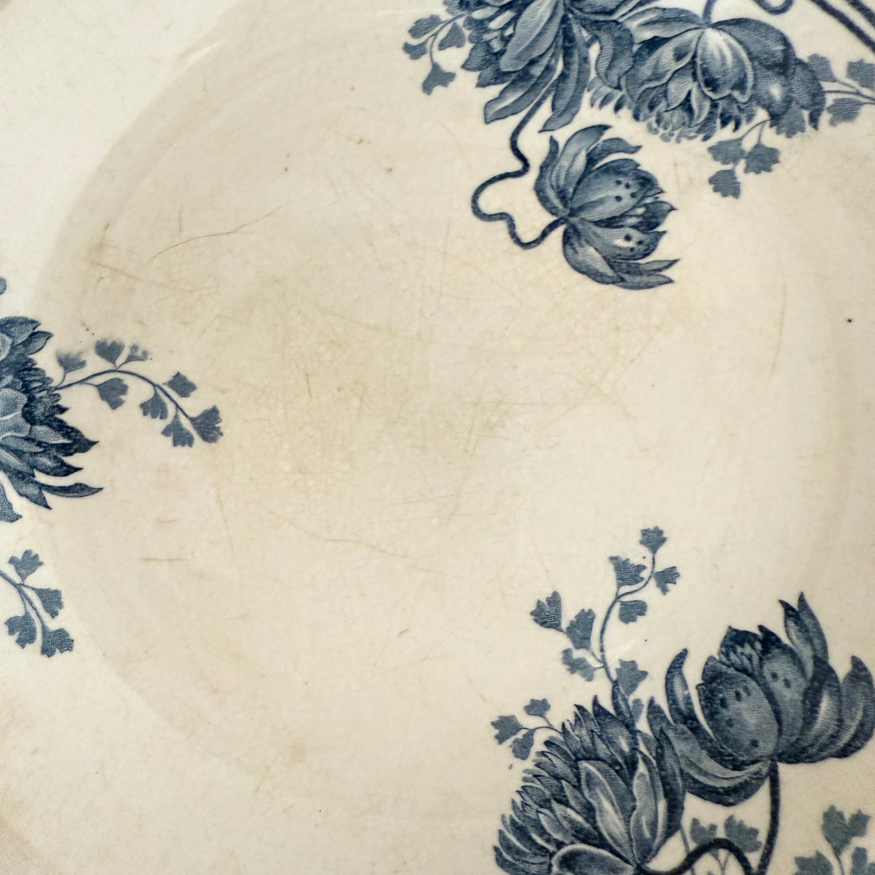 French Antique Soup Plate of Sarreguemines ROYAT Series