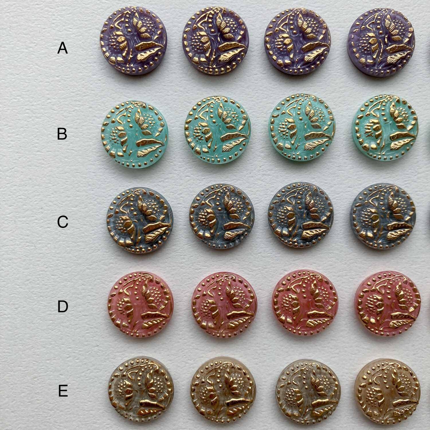 再入荷〉お花二輪チェコガラスカボション | Dua-アクセサリーパーツ