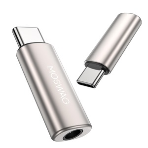 【在庫のみ】MOSWAGイヤホーンジャツク変換タイイプc（2個入り）、USB Type Cから3.5 mmヘッドホンオーディオアダプタ、ヘッドホン変換アダプタ音量調節/通話/音楽対応iPhone 15/16 Plus Pro Maxシリーズ、Pad、Mac、Androidなどのデバイスに対応