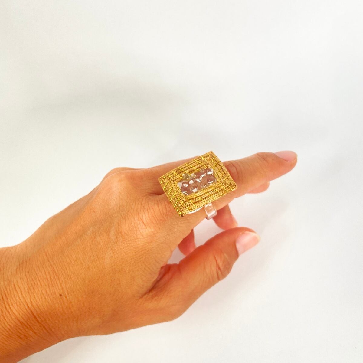 ビオジュエリー】 黄金の草 カッピンドウラード Grass×Glass リング