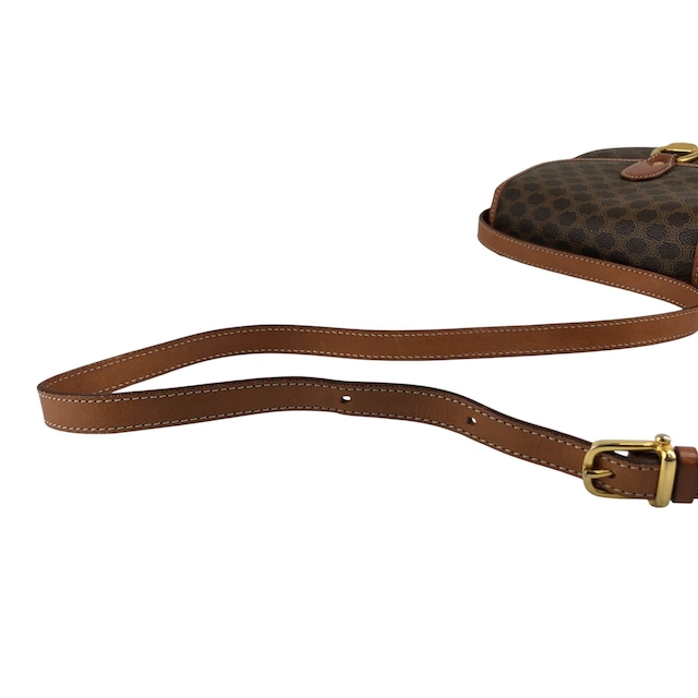 CELINE セリーヌ マカダム ショルダーバッグ ブラウン ホースシュー PVCレザー vintage ヴィンテージ オールド xmsrzd