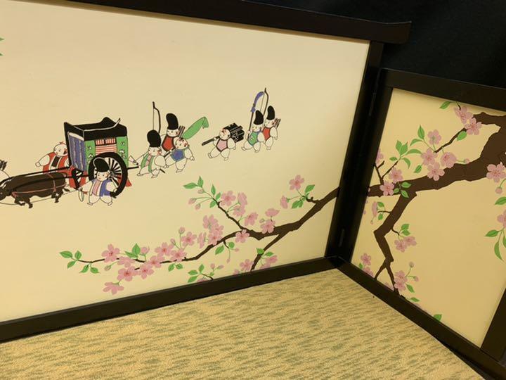 飾り台と屏風セット 橋、桜、子供 | 株式会社 山本人形