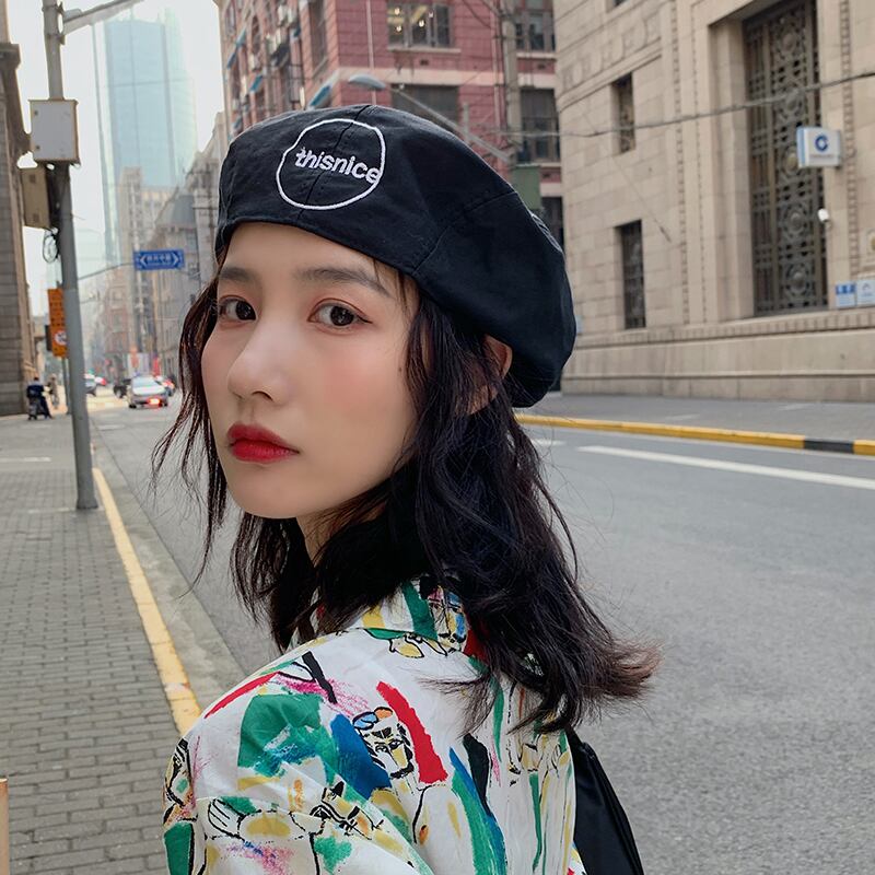 サマー薄手レッドスタンダード レトロ 帽子 夏物 ベレット ヘアアクセサリー ブラック・アイド・ピーズ56417854436