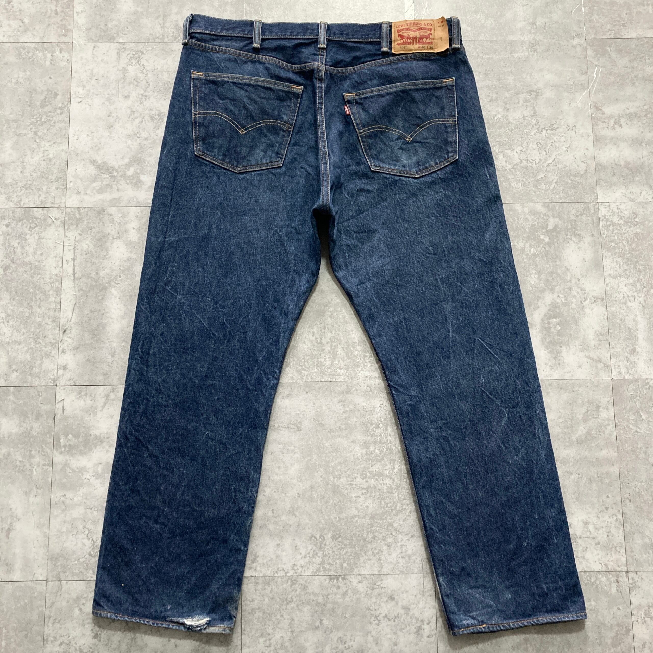 W40 L30】Levis 501 リーバイス ボタンフライ 濃紺 デニムパンツ W40 L30】Levis 501 リーバイス ボタンフライ 濃紺 デニムパンツ